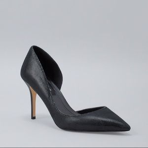 Ella Lizard-Embossed D’Orsay Pumps